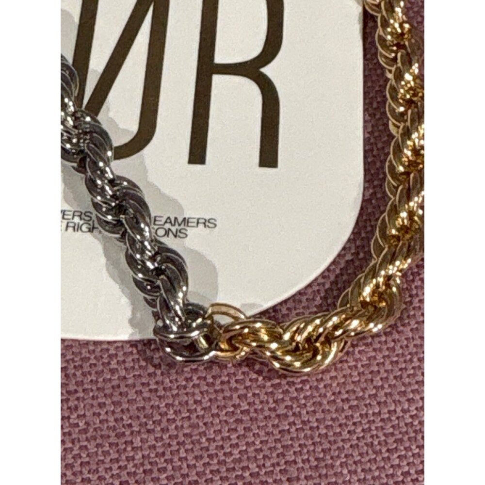 8 Other Reasons Two-tone Chain Necklace in Mixed Metal One Size New Womens Jewel - Picture 6 of 8
